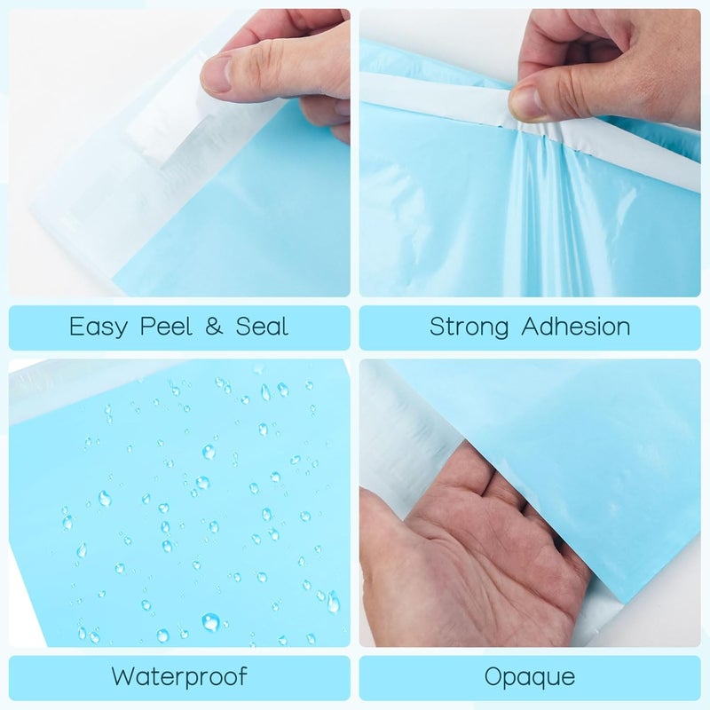CJZMBSTY Disposable Sanitary Bags for Feminine Products, Pack of 200, Self-Adhesive Sealing, Odor Reducing, Discreet Disposal of Pads, Tampons, Liners (Light Blue) - Image 3